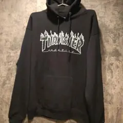 スラッシャー THRASHER 別注 フレイム刺繍 プルオーバーパーカー 