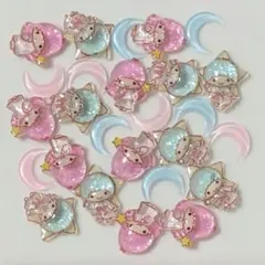 〈A10〉 キキララ＋月　 ネイルパーツ26個　まとめ売り　セット売り