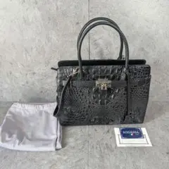 未使用 RODANIA ロダニア ハンドバッグ 2way クロコダイル 黒 本革のサムネイル