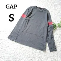GAP ギャップ　長袖Ｔシャツ　S　グレー　バイカラー　クルーネック　1024