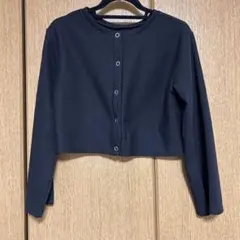 【RETRO GIRL】美品！黒のクロップドカーディガン 長袖 スナップボタン