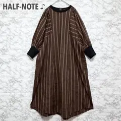 HALF-NOTE ロングワンピース　ストライプ　リブCRESCENT ボタンのサムネイル