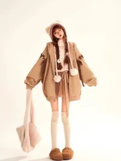 うさ耳フード♡オーバーサイズゆったりパーカー トップス