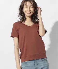 【BAYFLOW】オーガニックコットンVプルオーバー（ブラウン・M）のサムネイル