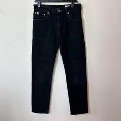 極美品エドウィン　ブラックストレッチテーパードデニムパンツ　ブラックジーンズ　S