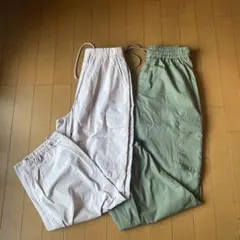 GU パラシュートカーゴパンツ 2点セット ピンク カーキ