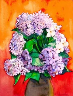 紫陽花の水彩画 フレーム付き - メルカリ