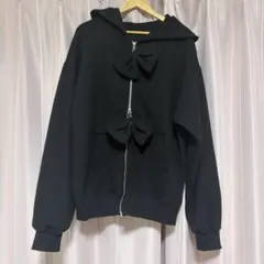 ♡ lilLilly S/S フリルスウェットパーカー BLACK - メルカリ