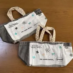 ゆ2346⭐️ミニトートバック❤️2点セット❤️新品未使用品❤️ランチバック⭐️うさぎ柄のサムネイル