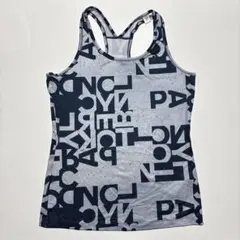 文字柄タンクトップ グレー/ネイビー