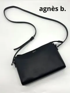 (ＢＮＲ３２専用 )アニエスベー レザーショルダーバッグ ブラック 本革