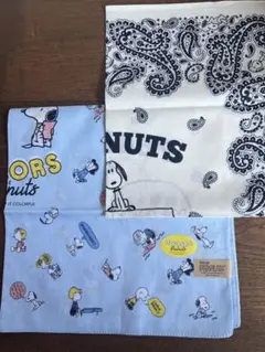 PEANUTS SNOOPYスヌーピー バンダナ2枚セット 日本製 ペイズリー柄