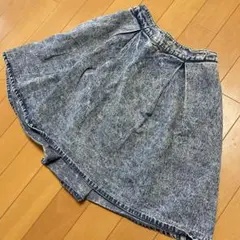 ウォッシュデニムフレアスカート Wego browny