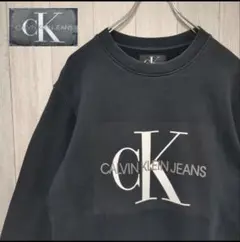 CALVIN KLEIN JEANS ロゴプリントブラック M スウェット