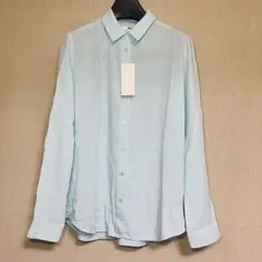 新品　UNIQLO ユニクロ　レーヨンエアリーブラウス　長袖　ライトグリーン　L