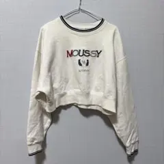 MOUSSY クロップドスウェット ホワイト