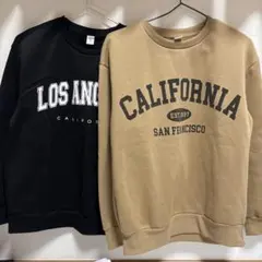 裏起毛　スウェット　トレーナー　2枚セット　ブラック＆ブラウン