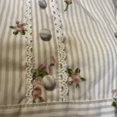 Ank Rougeノースリーブストライプ花柄ミニワンピース