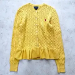【極美品】ポロラルフローレン　カーディガン　ケーブルニット ポニー刺繍　S相当