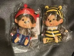 [新品・タグ付き]モンチッチ　顔でかSSキーチェーン　てんとう虫ミツバチセット