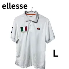 ★人気★ellesse ポロシャツ 白 イタリア刺繍 メンズ 半袖 即購入可