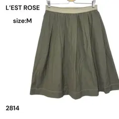 L’EST ROSE レストローズ　スカート　ひざ丈　Ｍ　ウエストゴム　おしゃれのサムネイル