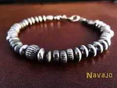 インディアンジュエリー ビーズブレスレット ナバホパール シルバー925