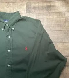 80s 90s BLAKE ラルフローレン 緑 グリーン 長袖シャツ L 古着