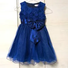 キッズ ドレス 発表会 結婚式 ネイビー 120cmワンピース ワンピースドレス