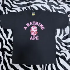 A BATHING APE Tシャツ ブラック ピンク