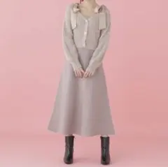 JILL by JILL STUART シアーリボンワンピ・カーデセット