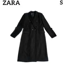 美品✨ZARA￼×MANTECO ダブル チェスターコート ロング丈 黒 L位 2025年最新】zara manteco コートの人気アイテム - メルカリ