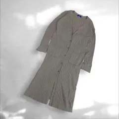 Burberryバーバリー　リブ編みワンピース　ロングカーディガン　38（C3