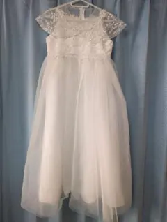 キッズ ドレス ホワイト レース チュール フォーマル 発表会 結婚式 女の子