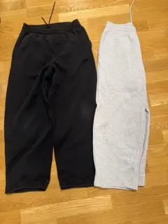 UNIQLO C スウェットワイドパンツ　ブラックとグレー　2本セット　Lサイズ