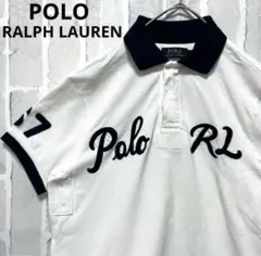 ポロ ラルフローレン 半袖 ラガーシャツ ポロシャツ デカロゴ メンズ S