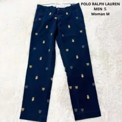 POLO RALPH LAUREN 総柄刺繍チノパン ラルフ 紺