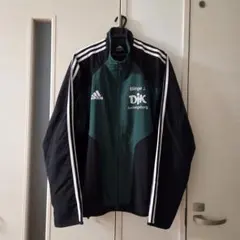 【希少】adidas チームジャケット 刺繍ロゴ トラックジャケット 緑×黒