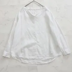 URBAN RESEARCH DOORS 長袖シャツ ホワイト リネン100%のサムネイル