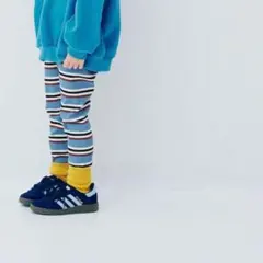 【美品】p.premier ボーダー リブレギンスパンツ100