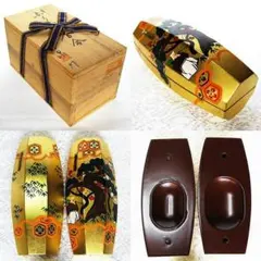 L96 送料無料 平安 ぶりぶり香合 松鶴 高砂 木箱 茶道具 茶道 和骨董
