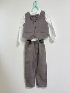 キッズ　スーツ　フォーマル　110cm サスペンダー　リボン付き