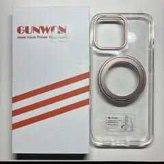 GUNWON iPhone 16 pro max ケース　クリアゴールド