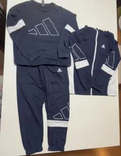 美品adidas ジャージ上下セットアップ＋パーカー3点セット普段着、部活着など