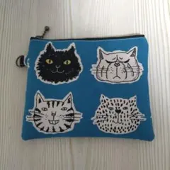 猫柄ハンドメイドポーチ