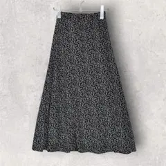花柄ロングスカート　フレアスカート　総柄　上品　ウエストゴム　F