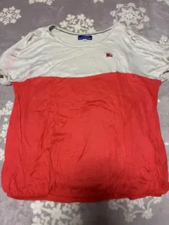 BURBERRY BLUELABEL半袖Tシャツ 38 白/オレンジ