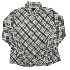 バーバリーロンドン 長袖シャツ ノバチェック 白 グレー M