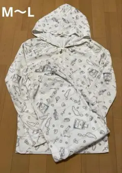 レディースパジャマ　Mサイズ Lサイズ　ジェラピケ風　フード付き　ルームウェア