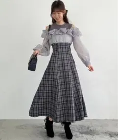 MAJESTIC LEGON ウエストきゅっとミルフィーユワンピ Mサイズ